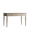 Wooden two drawer desk with elegant turned legs