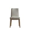 Minimalist upholstered dining chair in cream