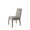 Minimalist upholstered dining chair in cream