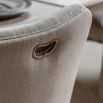 Lime wash wooden dining chair with upholstered seat and bobble effect legs