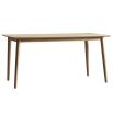 Warm wooden rectangular dining table