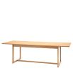 Wooden dining table with shaped underframe