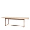 Wooden dining table with shaped underframe