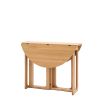 Folding circular wooden dining table with shaped underframe