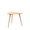 Triangular wooden dining table with three legs