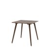 Square wooden dining table with four legs