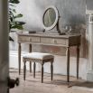 Light wooden two drawer dressing table with ring handles