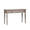 Light wooden two drawer dressing table with ring handles