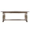 Rectangular extendable light wooden dining table
