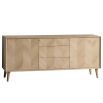 Warm wooden sideboard with chevron design
