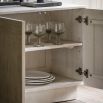 Chunky whitewash sideboard with 4 doors, 2 cupboards and interior shelves