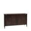 Traditional style sideboard with three drawers and three cupboards in dark brown