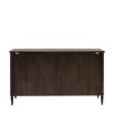 Traditional style sideboard with three drawers and three cupboards in dark brown