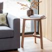 Minimalist round wooden side table