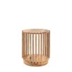Vertical slatted side table with a lower shelf