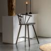 Barstool with elegant turned legs, back spindles and gently shaped seat