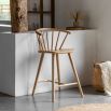 Barstool with elegant turned legs, back spindles and gently shaped seat