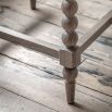 Lime wash wooden bar stool with bobble effect legs