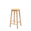 Tall wooden stool with natural finish
