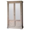 Light wooden two mirror drawer wardrobe