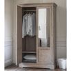 Light wooden two mirror drawer wardrobe