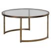 Gorgeous nesting coffee tables with aged brass finish