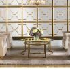 Gorgeous nesting coffee tables with aged brass finish