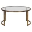 Gorgeous nesting coffee tables with aged brass finish