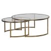 Gorgeous nesting coffee tables with aged brass finish