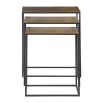 Set of three nesting tables with gold finish surface