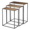 Set of three nesting tables with gold finish surface