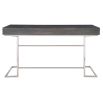 Sleek, corporate style desk with nickel base