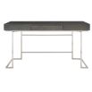 Sleek, corporate style desk with nickel base