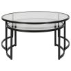 Set of two sophisticated nesting tables finished in contemporary satin black