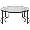 Set of two sophisticated nesting tables finished in contemporary satin black