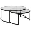 Set of two sophisticated nesting tables finished in contemporary satin black