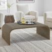 Captivating curved rattan coffee table