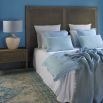 A luxurious pastel blue linen quilt