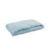 Cosy light blue quilt with stitching details and subtle fringe