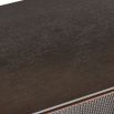 Geometric design sideboard with brown veneer finish and mesh panelling