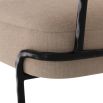 Stylish natural linen chair with blackened iron legs 