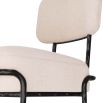 Stylish natural linen chair with blackened iron legs 