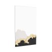 Rectangular mirror with mixed metal cloud silhouettes