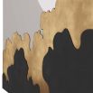 Rectangular mirror with mixed metal cloud silhouettes