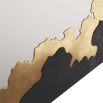 Rectangular mirror with mixed metal cloud silhouettes