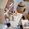 Natural storage basket for kids room in rocket design