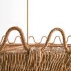 Woven natural rattan chandelier with wave detail