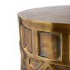 Uniquely textured aluminium side table with antique brass finish