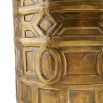 Uniquely textured aluminium side table with antique brass finish