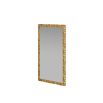 Geometric antique brass mirror reminiscent of origami 